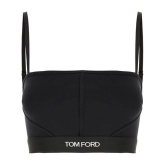 Tom Ford Sleeveless Tops, female, Black, Size: L Signature Top