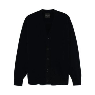 Roberto Collina Cardigans, male, Blue, Size: 2XL Stylish Knit Cardigan