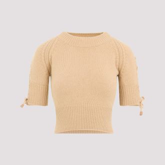 Ermanno Scervino Beige Gebreide Kasjmier Pullover