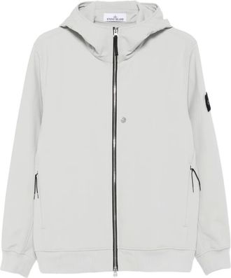Stone Island Giacca Q100004 con zip e cappuccio - Grigio