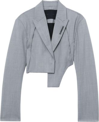 Heliot Emil asymmetric virgin-wool blazer - women - Virgin Wool - 36 - Grey