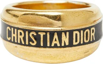 Dior Gold Black Band Ring (Pre-Owned)