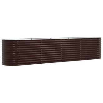 Berkfield Home Garden Raised Bed Brown Galvanised steel 400 x 80 x 81 cm Durable