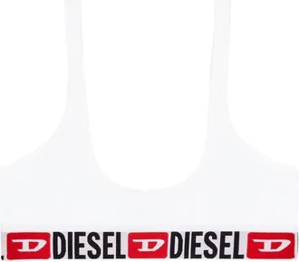 Diesel Cotton-Blend Bralette - White
