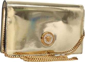 Versace Gold Patent Leather Shoulder Bag (Pre-Owned)