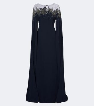 Carolina Herrera Embellished cr&ecirc;pe gown