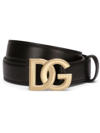 Dolce & Gabbana Black Signature Logo Buckle Belt