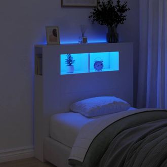 Berkfield Home LED Headboard White 100x18.5x103.5 cm Engineered Wood