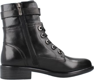 Regarde le ciel Roxana Veterlaarsjes - Dames - Veterlaarzen - Zwart - 38 EU - Leer - Schoenen