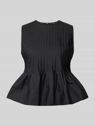 Copenhagen Muse Bluse mit gelegten Falten in Black, Gr&ouml;&szlig;e XL