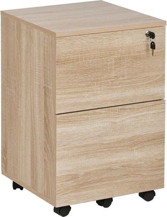 Beliani Beliani - Industrial Office Cabinet Engineered Wood 2 Drawers for Documents Castors Key Lock Light Brown Johnson