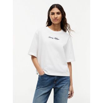 Tommy Hilfiger T-shirt met ronde hals en A-lijn, met logo