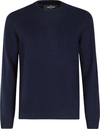Gran Sasso Maglione Girocollo - - Knitwear - Uomo - Blu - M