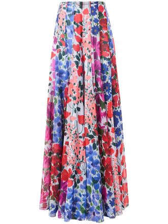 Carolina Herrera Palazzo broek met print - Rood