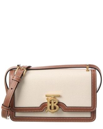 Burberry Tb Mini Canvas & Leather Shoulder Bag