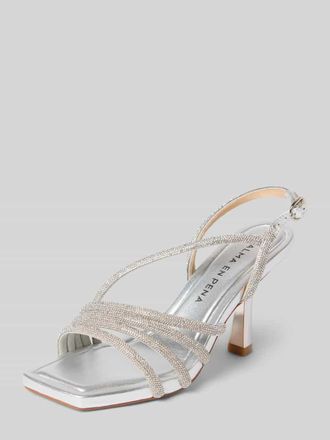 Alma En Pena Sandalette mit Ziersteinbesatz in Silber, Gr&ouml;&szlig;e 36