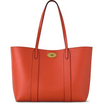 Mulberry Bayswater Leather Tote in Coral Orange at Nordstrom