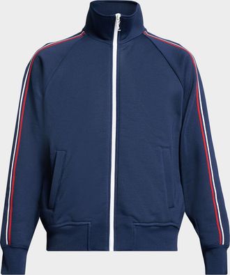 Saint Laurent Men & apos;s Piped Raglan-Sleeve Track Jacket