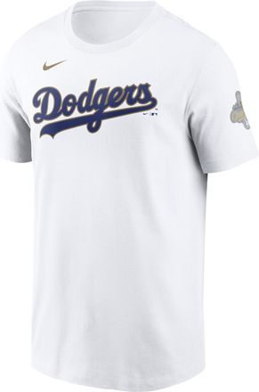 Nike Enrique Hern&aacute;ndez Los Angeles Dodgers 2025 World Series Champion Gold Series Nike Mens MLB T-Shirt in White | N19910A6LD-6DL