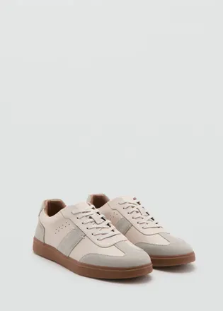 Mango Sneaker pelle combinate bianco - Uomo - 39 - MANGO MAN