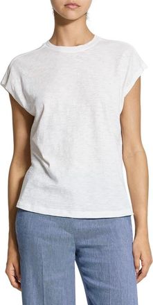 Theory Cap Sleeve Organic Cotton T-Shirt in White at Nordstrom, Size X-Large