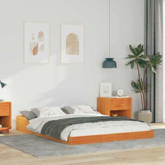 vidaXL Bed Frame Wax brown 120 x 190 cm Solid pine wood Vidaxl