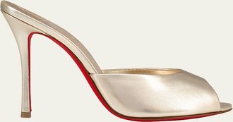Christian Louboutin 100mm Me Dolly Metallic Slide Sandals