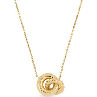 Bony Levy 14K Gold Interlocking Circles Pendant Necklace in 14K Yellow Gold at Nordstrom, Size 18