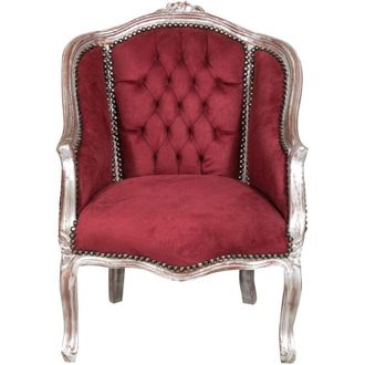 Biscottini International Biscottini - Silla De Comedor Silla De Cocina De Madera 56x78x62 Cm Sill&oacute;n Dormitorio Sill&oacute;n Acolchado Silla Con Brazos Estilo Barroco