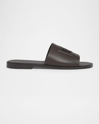 Dolce & Gabbana Men & apos;s Calfskin DG Logo Slide Sandals