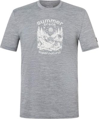 super.natural Summer Break Tee Merinoshirt f&uuml;r Herren | grau
