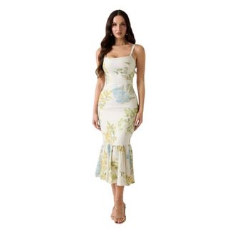 Guess Dames, Jurken, Beige, Maat: XS Linnen