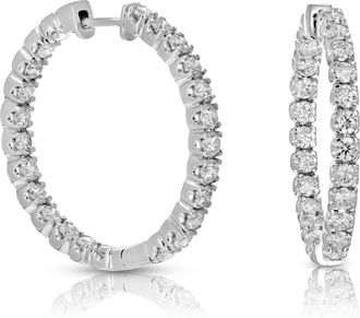 Vir Jewels 5 cttw Lab Grown Diamond Hoops Earrings in Sterling Silver With For Women