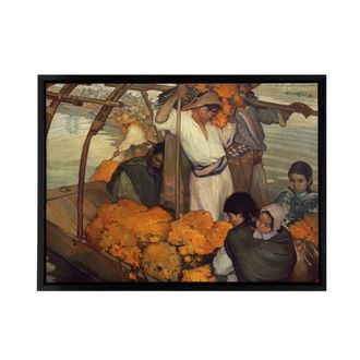 Artery8 Saturnino Herran The Offering Framed Canvas Wall Art Print | Size: W24 x H32