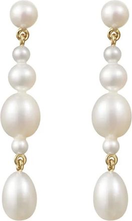 Sophie Bille Brahe 14K yellow gold Petite Amis De La Perle freshwater pearl earrings - White