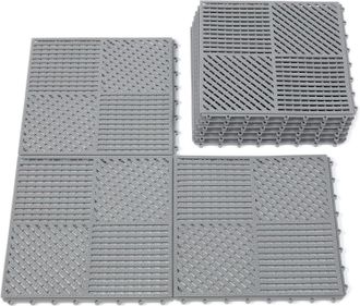 OEM Juego De 9 Baldosas Entrelazadas Antideslizantes Para Drenaje - Alfombrilla De Ducha Exterior Para Piscinas, Ba&ntilde;os, S&oacute;tanos, Barcos Y Zonas Para Masco