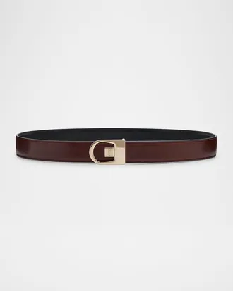 Saint Laurent New Logo Reversible Leather Belt