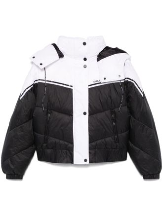 Karl Lagerfeld colorblock padded jacket - women - Recycled Polyamide/Recycled Polyester/Viscose - M - White