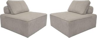 Sweeek Sof&aacute; modular de pana, 2 plazas, gris claro