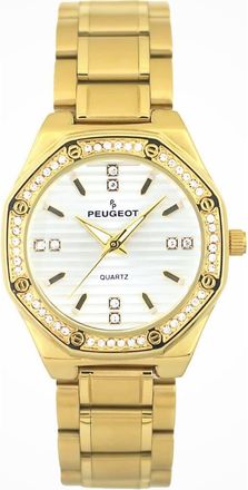Peugeot Hexagonal crystal bezel bracelet watch- 32MM in Gold at Nordstrom