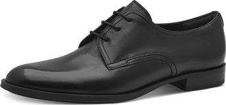 Tamaris Schn&uuml;rschuh TAMARIS, Damen, Gr. 37, schwarz, Leder, Schuhe Schn&uuml;rschuh, Blockabsatz, Halbschuh, Businessschuh mit Ziern&auml;hten