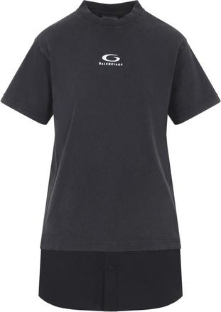 Balenciaga Black Hybrid Mini Dress