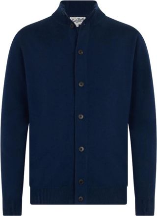 MC2 Saint Barth Merino Cardigan in Diverse Kleuren - Heren - Vesten - Blauw - 2XL - Wol - Truien & Vesten