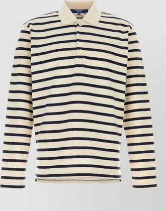 Junya Watanabe oversize cotton polo shirt long sleeves striped