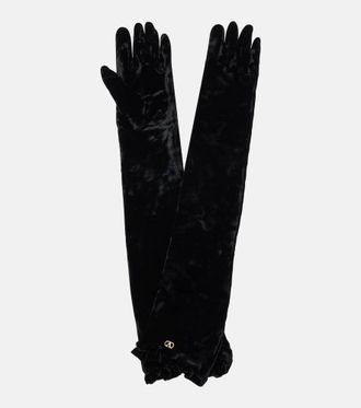 Valentino VLogo velvet gloves