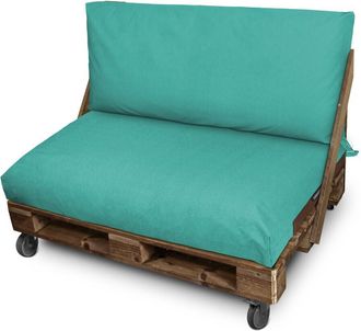 Happers Happers - Set De Cojines Para Palets Asiento 120x80x20 + Respaldo 120x45x25 Turquesa Naylim Mate