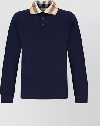 Burberry cotton slim-fit long-sleeve polo shirt