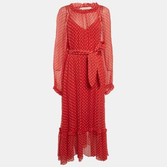 Zimmermann Red Polka Dots Silk Maxi Dress