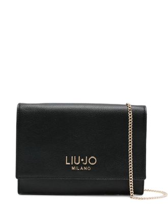 Liu Jo mini logo-plaque chain cross-body bag - women - Polyurethane - One Size - Black