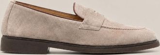 Brunello Cucinelli Suede Penny Loafer - Beige